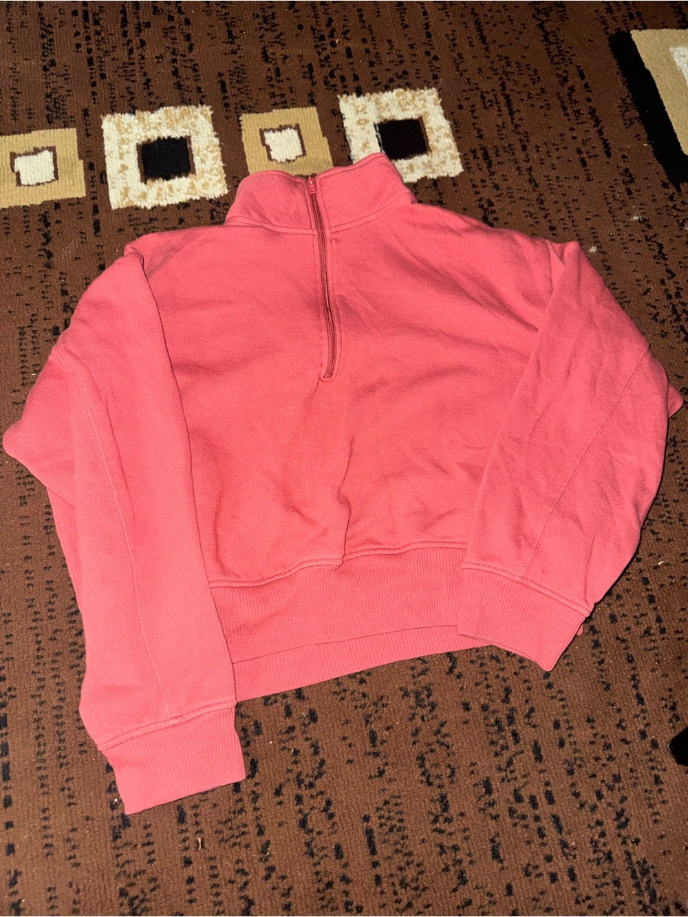 Women's Coral Half-Zip Pullover Sweatshirt
